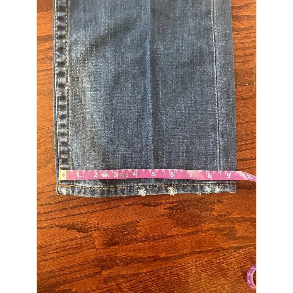 NWT True Religion Camo Horseshoe Flap Pocket Straight Leg Jeans size 36